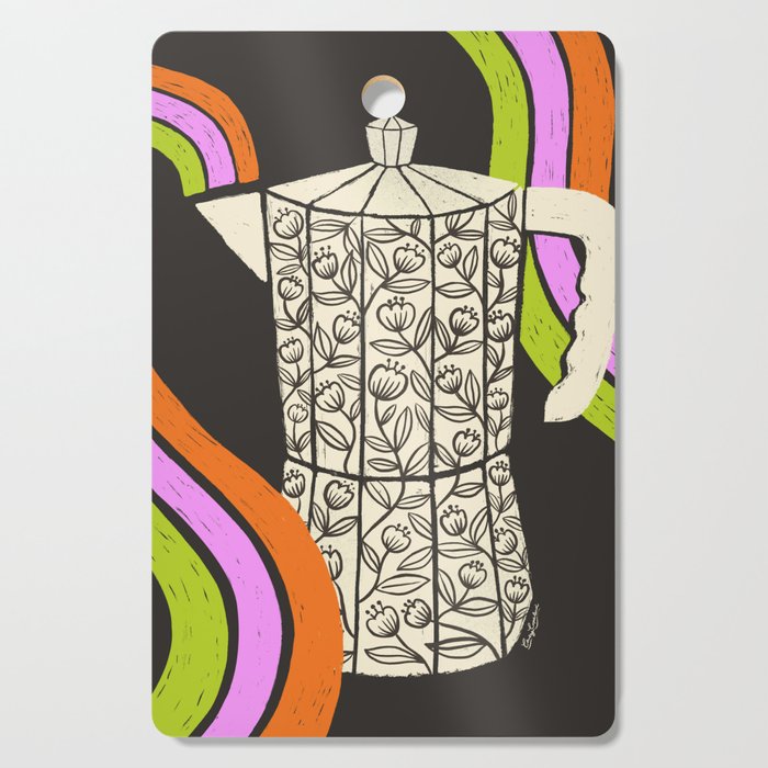 Moka Pot Rainbow - Black Cutting Board Gallery Image 1
