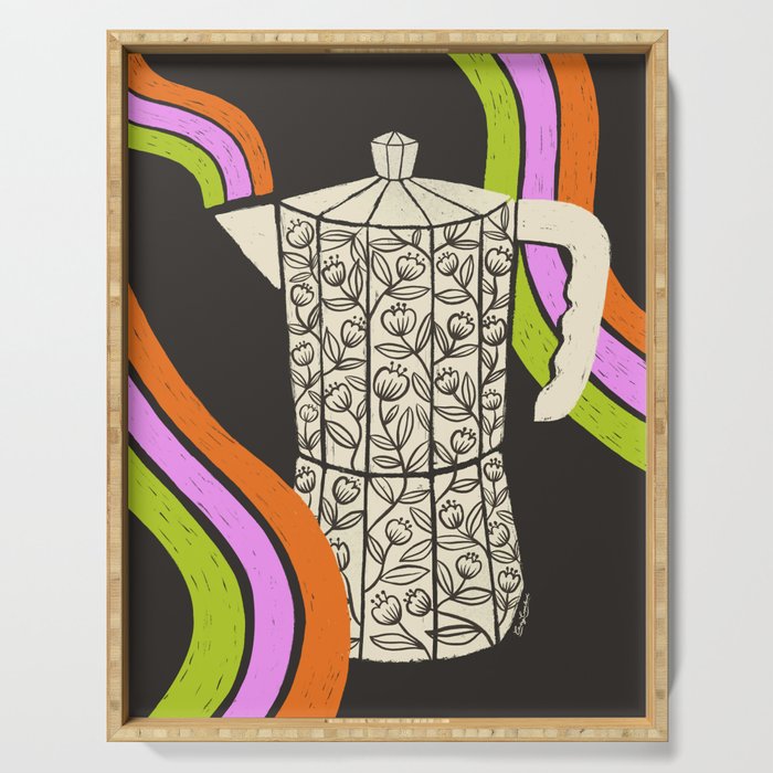 Moka Pot Rainbow - Black Serving Tray Gallery Image 1