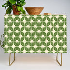 Atomic Age Starbursts - Midcentury Modern Pattern in Cream and Retro Green Credenza Gallery Image 1