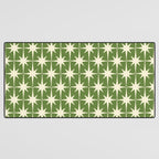 Atomic Age Starbursts - Midcentury Modern Pattern in Cream and Retro Green Desk Mat Gallery Image 3