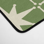 Atomic Age Starbursts - Midcentury Modern Pattern in Cream and Retro Green Desk Mat Gallery Image 4