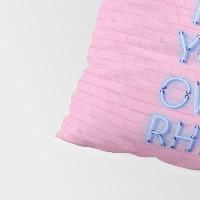 DANCE TO YOUR OWN RHYTHM - blue neon Pillow Sham Gallery Image 4