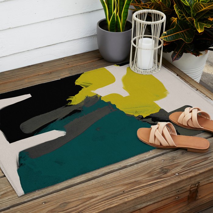 minimal abstract shapes  Outdoor Rug Gallery Image 2