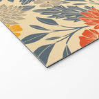 Warm Yellow, Orange & Blue Floral Welcome Mat Gallery Image 2