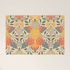 Warm Yellow, Orange & Blue Floral Welcome Mat Gallery Image 1