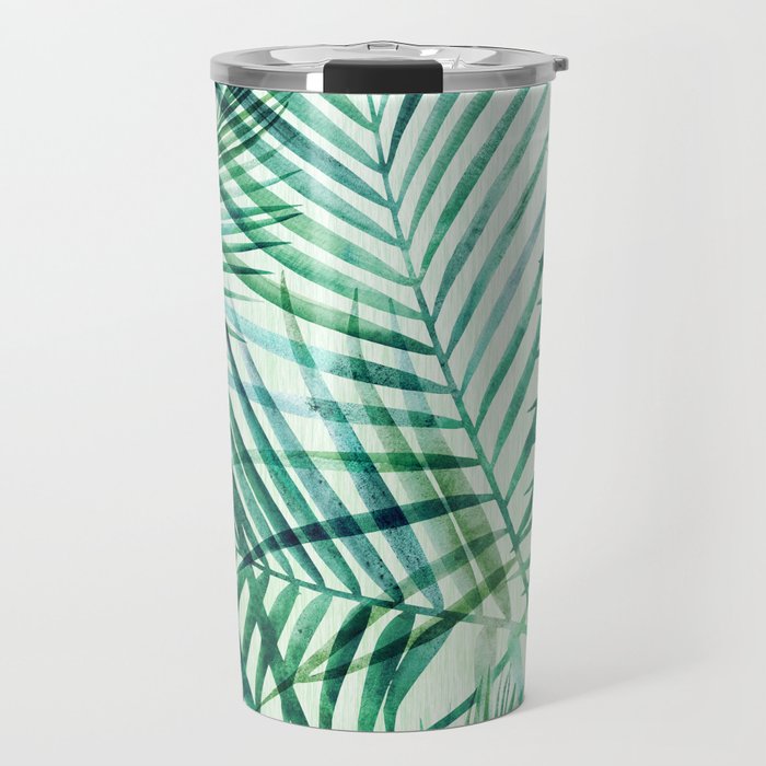 Tropical Fronds Abstract Design Travel Mug Gallery Image 1