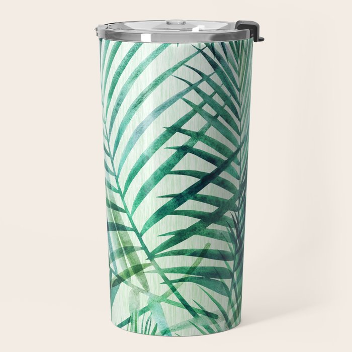 Tropical Fronds Abstract Design Travel Mug Gallery Image 2