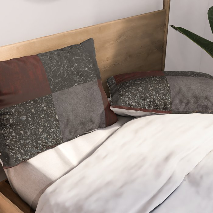 Patchwork (Burgundy and Black) Pillow Sham Gallery Image 2