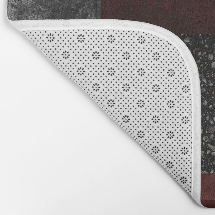 Patchwork (Burgundy and Black) Bath Mat Gallery Image 2