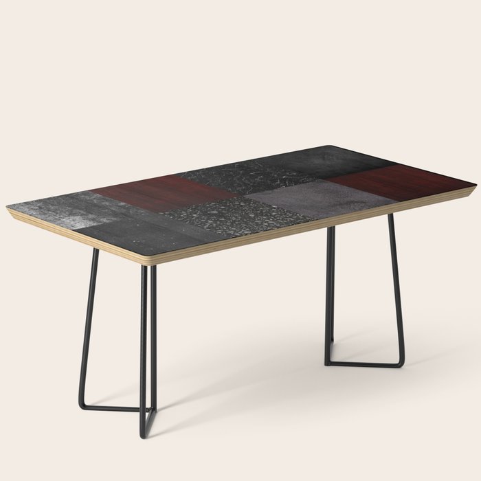 Patchwork (Burgundy and Black) Coffee Table Gallery Image 1
