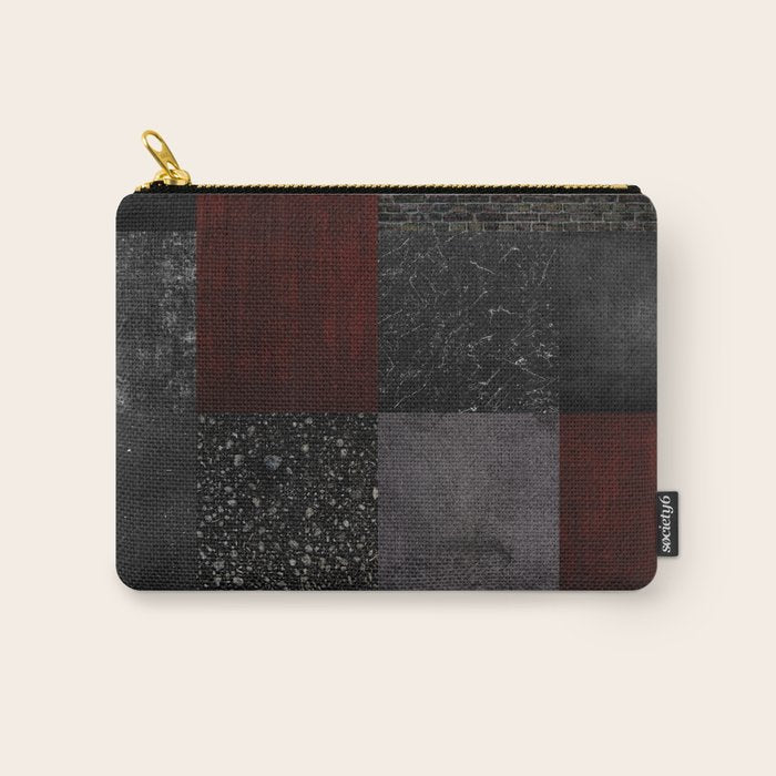 Patchwork (Burgundy and Black) Carry All Pouch Gallery Image 1
