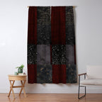 Patchwork (Burgundy and Black) Window Curtain Gallery Image 5