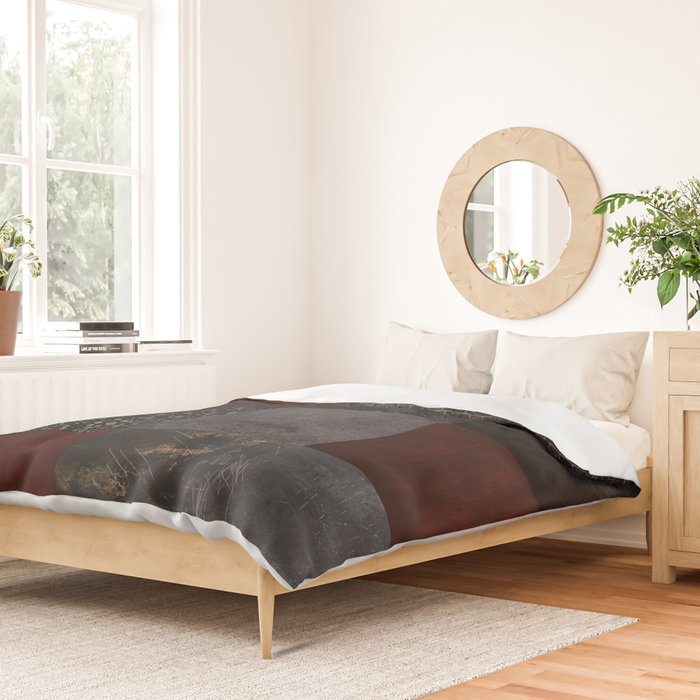 Patchwork (Burgundy and Black) Duvet Cover Gallery Image 2