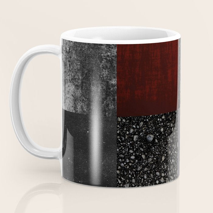 Patchwork (Burgundy and Black) Coffee Mug Gallery Image 3