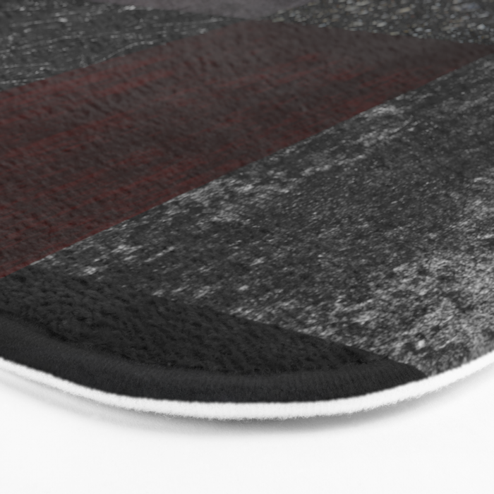 Patchwork (Burgundy and Black) Bath Mat Gallery Image 3