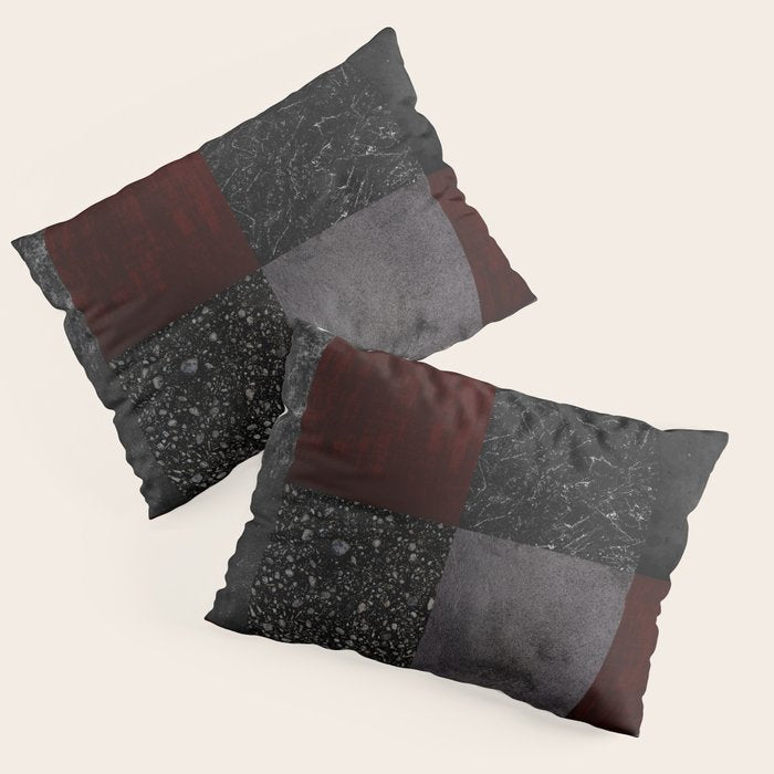 Patchwork (Burgundy and Black) Pillow Sham Gallery Image 1