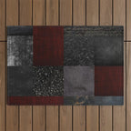 Patchwork (Burgundy and Black) Outdoor Rug Gallery Image 1