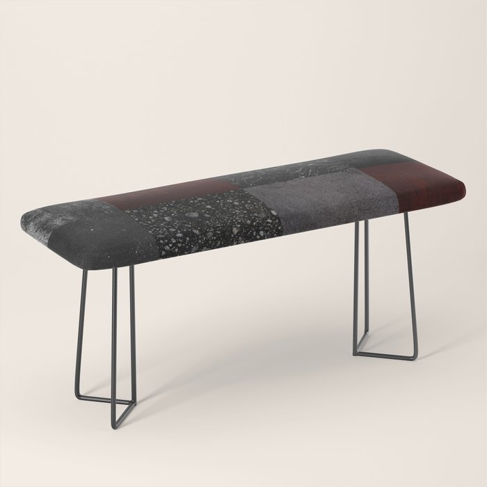 Patchwork (Burgundy and Black) Bench Gallery Image 1