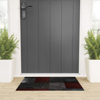 Patchwork (Burgundy and Black) Welcome Mat Gallery Image 3