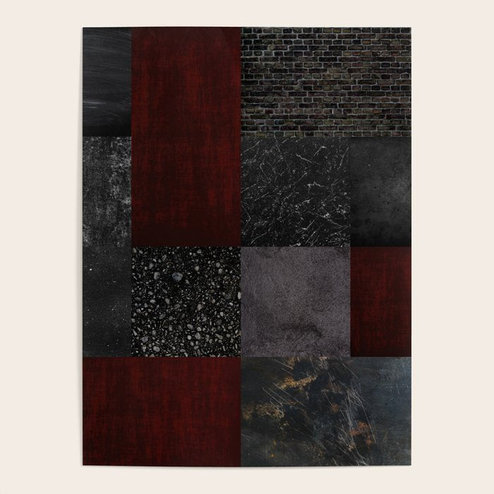 Patchwork (Burgundy and Black) Poster Gallery Image 4