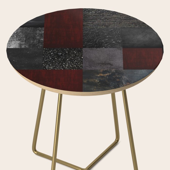 Patchwork (Burgundy and Black) Side Table Gallery Image 2