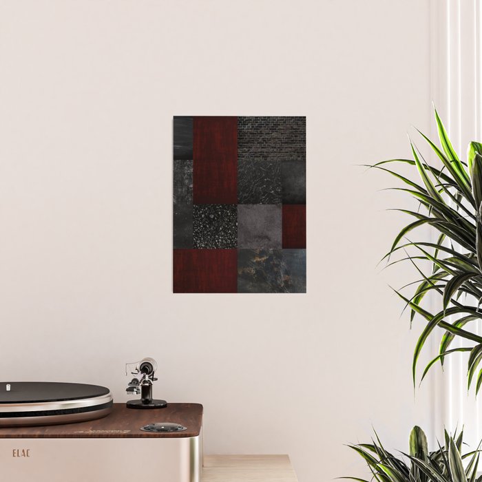 Patchwork (Burgundy and Black) Poster Gallery Image 2