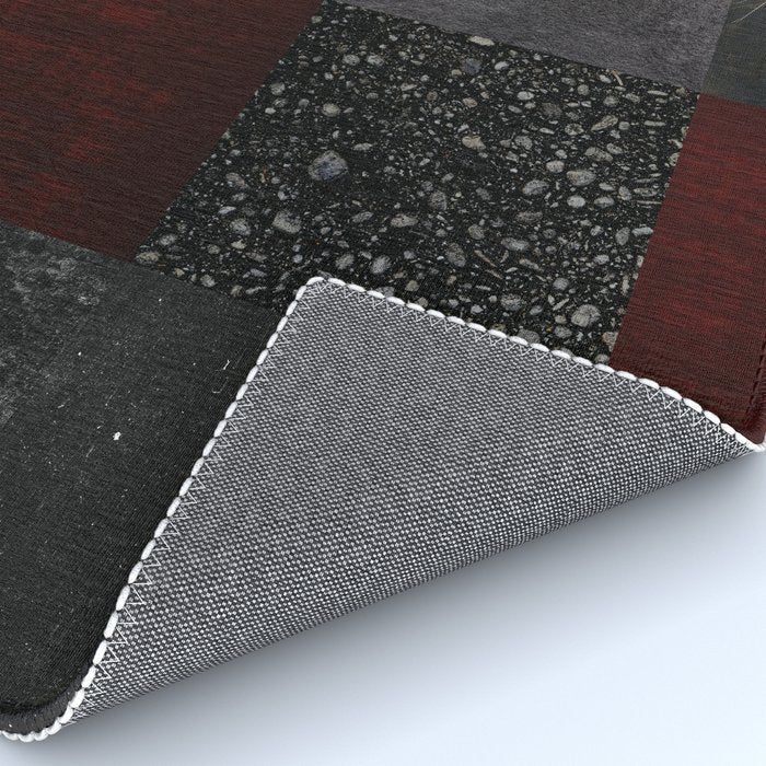 Patchwork (Burgundy and Black) Rug Gallery Image 4