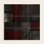 Patchwork (Burgundy and Black) Wood Wall Art Gallery Image 1