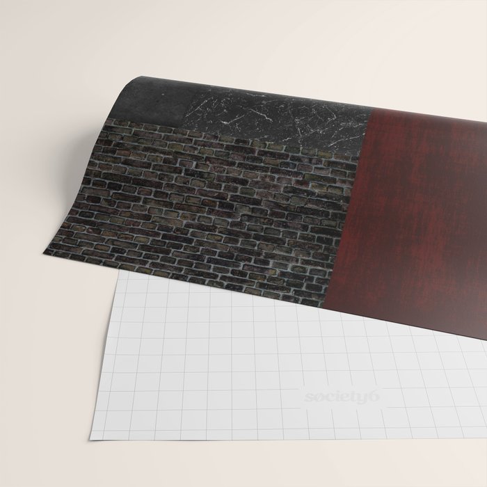 Patchwork (Burgundy and Black) Wrapping Paper Gallery Image 2