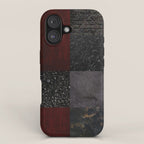 Patchwork (Burgundy and Black) iPhone Case Gallery Image 1
