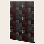 Patchwork (Burgundy and Black) Wallpaper Gallery Image 2