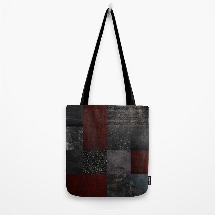 Patchwork (Burgundy and Black) Tote Bag Gallery Image 2