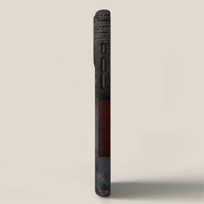Patchwork (Burgundy and Black) iPhone Case Gallery Image 2