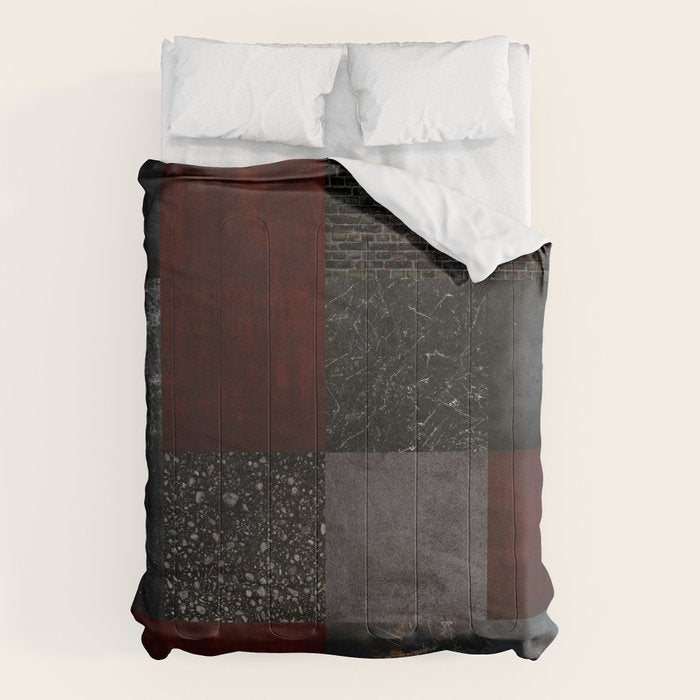 Patchwork (Burgundy and Black) Comforter Gallery Image 1