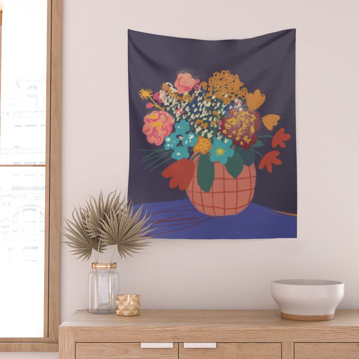 Floral still life Wall Tapestry Gallery Image 2