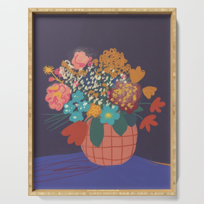 Floral still life Serving Tray Gallery Image 1