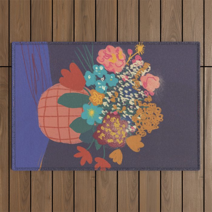 Floral still life Outdoor Rug Gallery Image 1