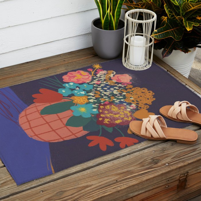 Floral still life Outdoor Rug Gallery Image 2