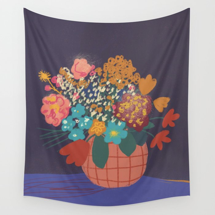 Floral still life Wall Tapestry Gallery Image 1