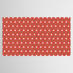 Christmas Holiday MidCentury Modern Atomic Snowflakes in Red Green and White Tablecloth Gallery Image 2