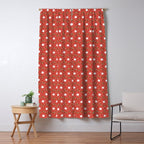 Christmas Holiday MidCentury Modern Atomic Snowflakes in Red Green and White Window Curtain Gallery Image 5
