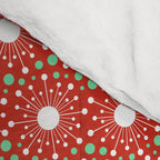 Christmas Holiday MidCentury Modern Atomic Snowflakes in Red Green and White Comforter Gallery Image 4