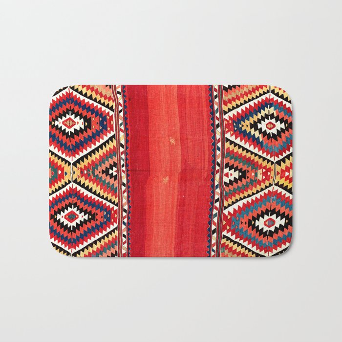 Fethiye  Antique Turkish Kilim Camel Trapping Print Bath Mat Gallery Image 1