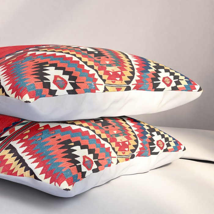 Fethiye  Antique Turkish Kilim Camel Trapping Print Pillow Sham Gallery Image 3