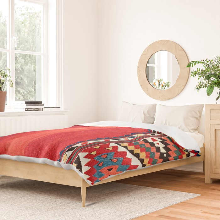 Fethiye  Antique Turkish Kilim Camel Trapping Print Duvet Cover Gallery Image 2