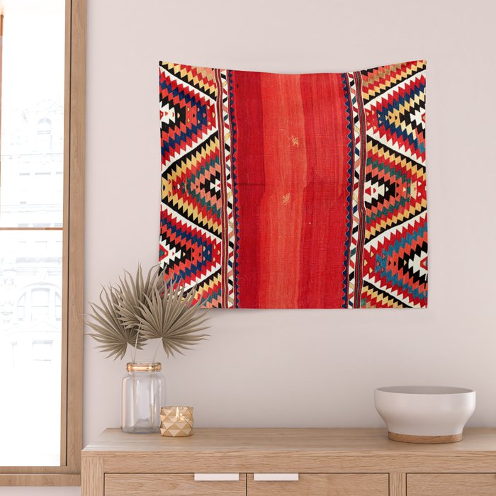 Fethiye  Antique Turkish Kilim Camel Trapping Print Wall Tapestry Gallery Image 2