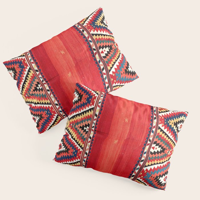 Fethiye  Antique Turkish Kilim Camel Trapping Print Pillow Sham Gallery Image 3