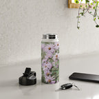 Joyful Little Flowers x purple modern botanical photograph Water Bottle Gallery Image 4