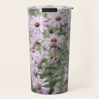 Joyful Little Flowers x purple modern botanical photograph Travel Mug Gallery Image 1