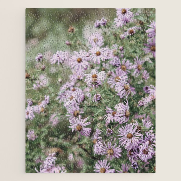 Joyful Little Flowers x purple modern botanical photograph Jigsaw Puzzle Gallery Image 1
